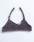 handmade Japanese paper knit bralette with ripple texture, soft knit top