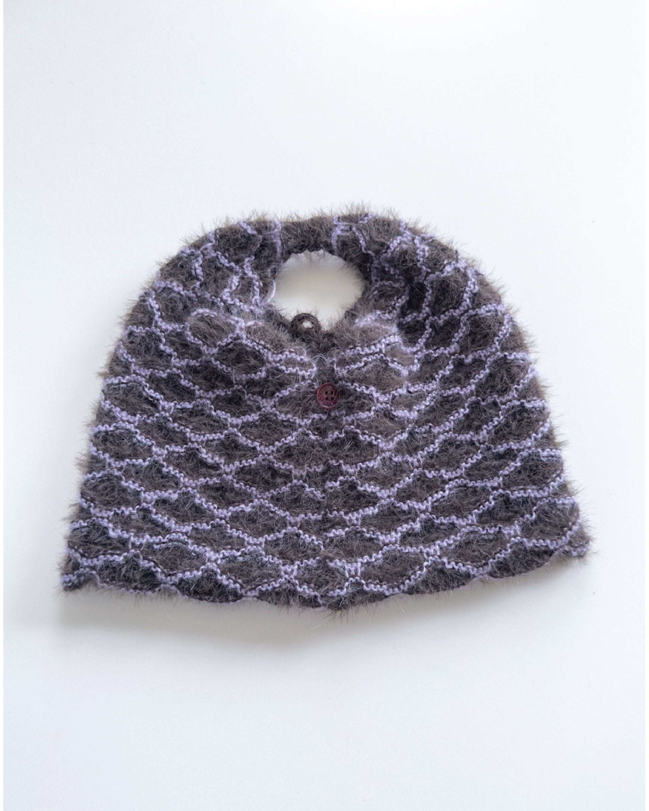 textured knit shoulder bag, handmade, everyday carry