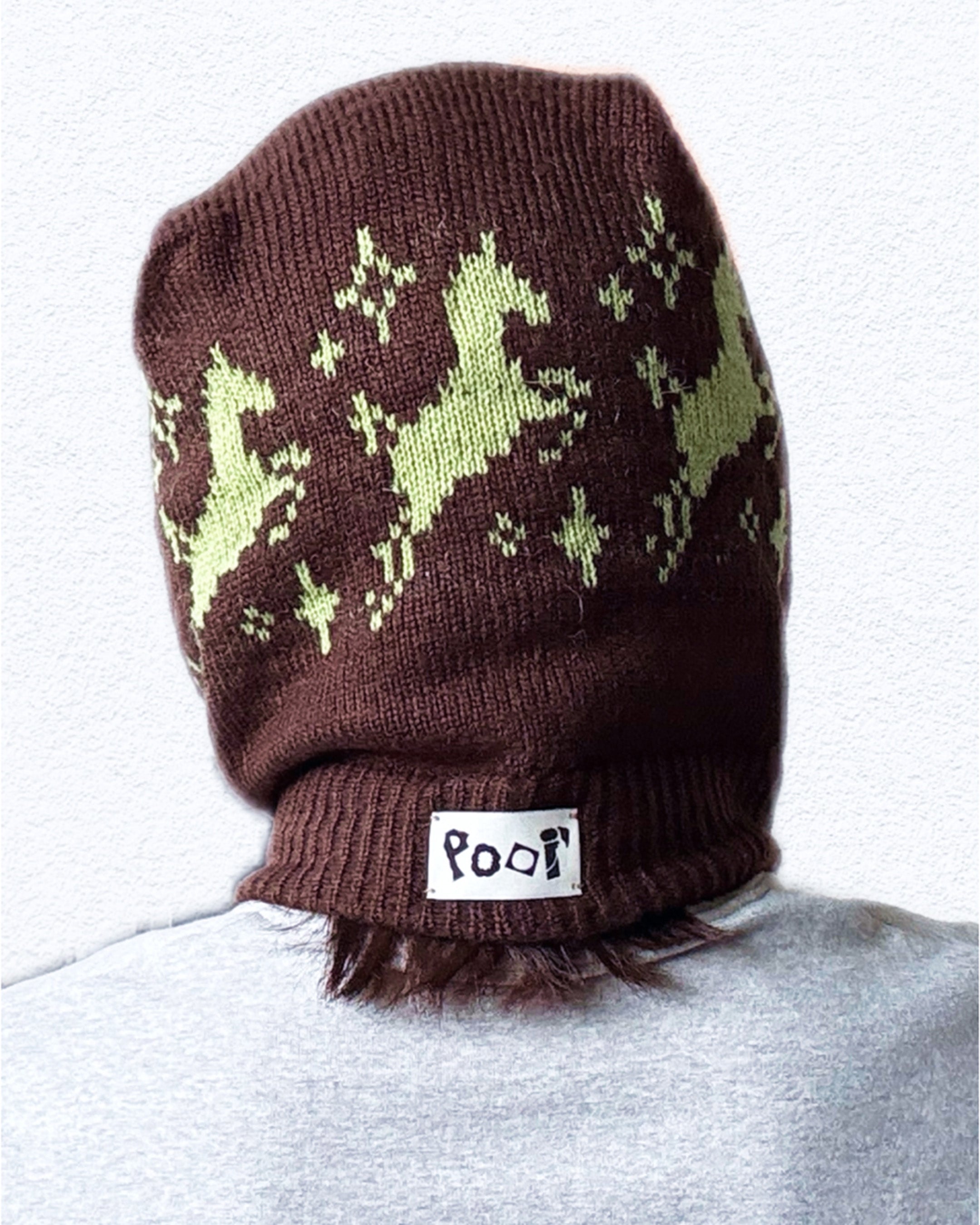 handmade horse pattern bonnet wool mohair