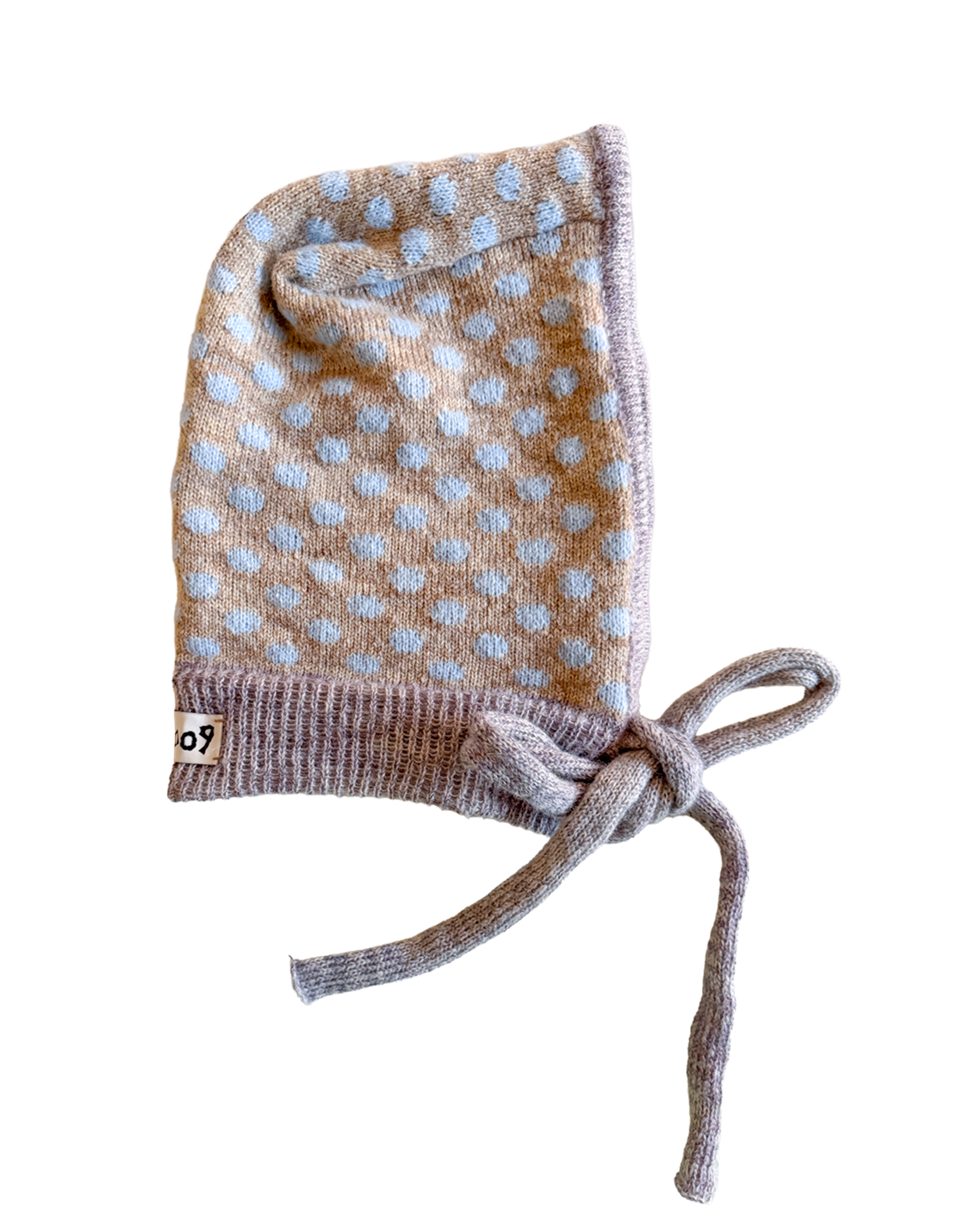 Creamy bonnet-Polka dot