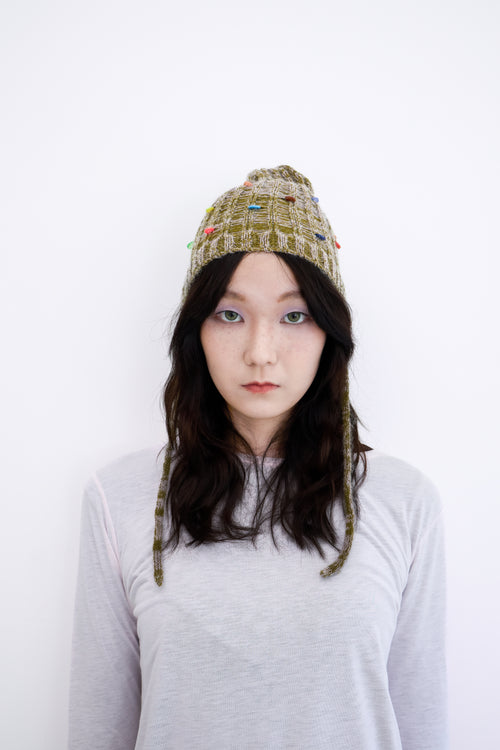 Candy Button Beanie-Bronze