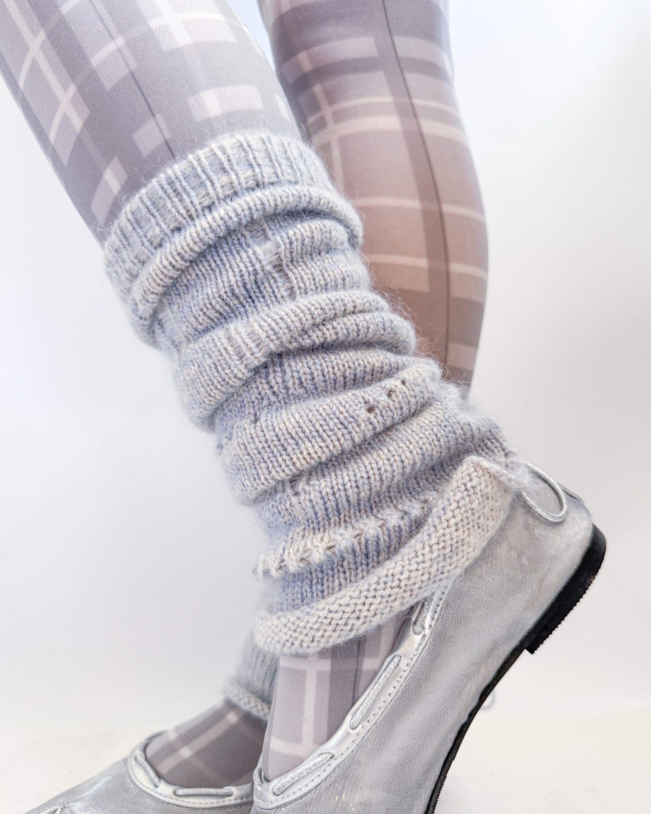 handmade  leg warmers wool mohair mix color 