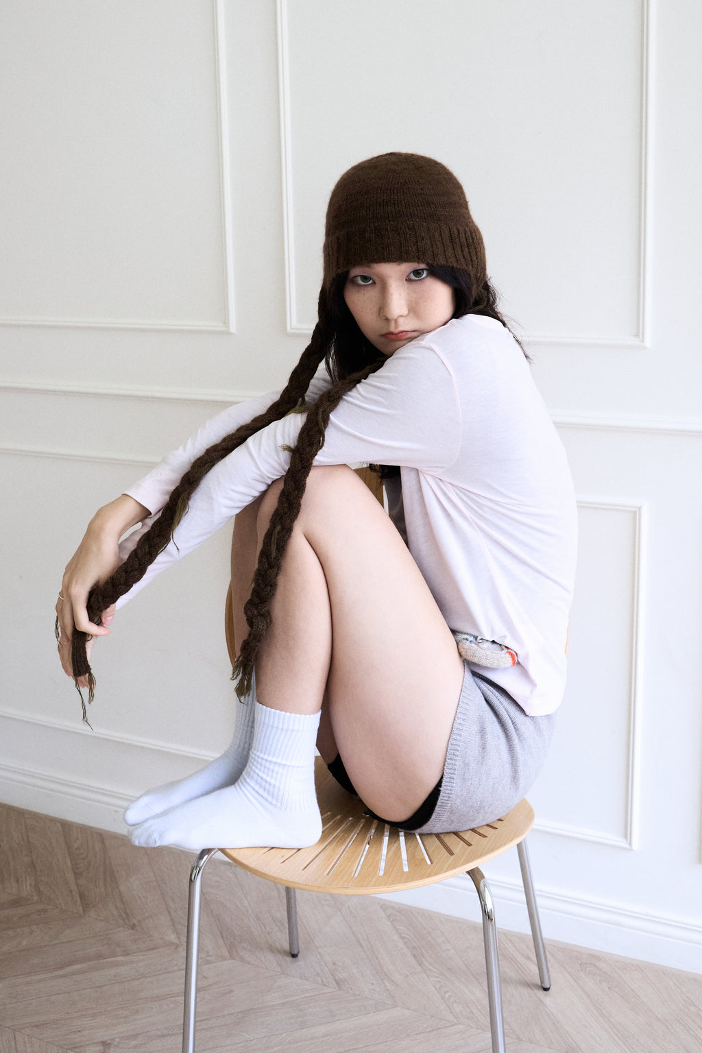 Hairy Beanie-Brown