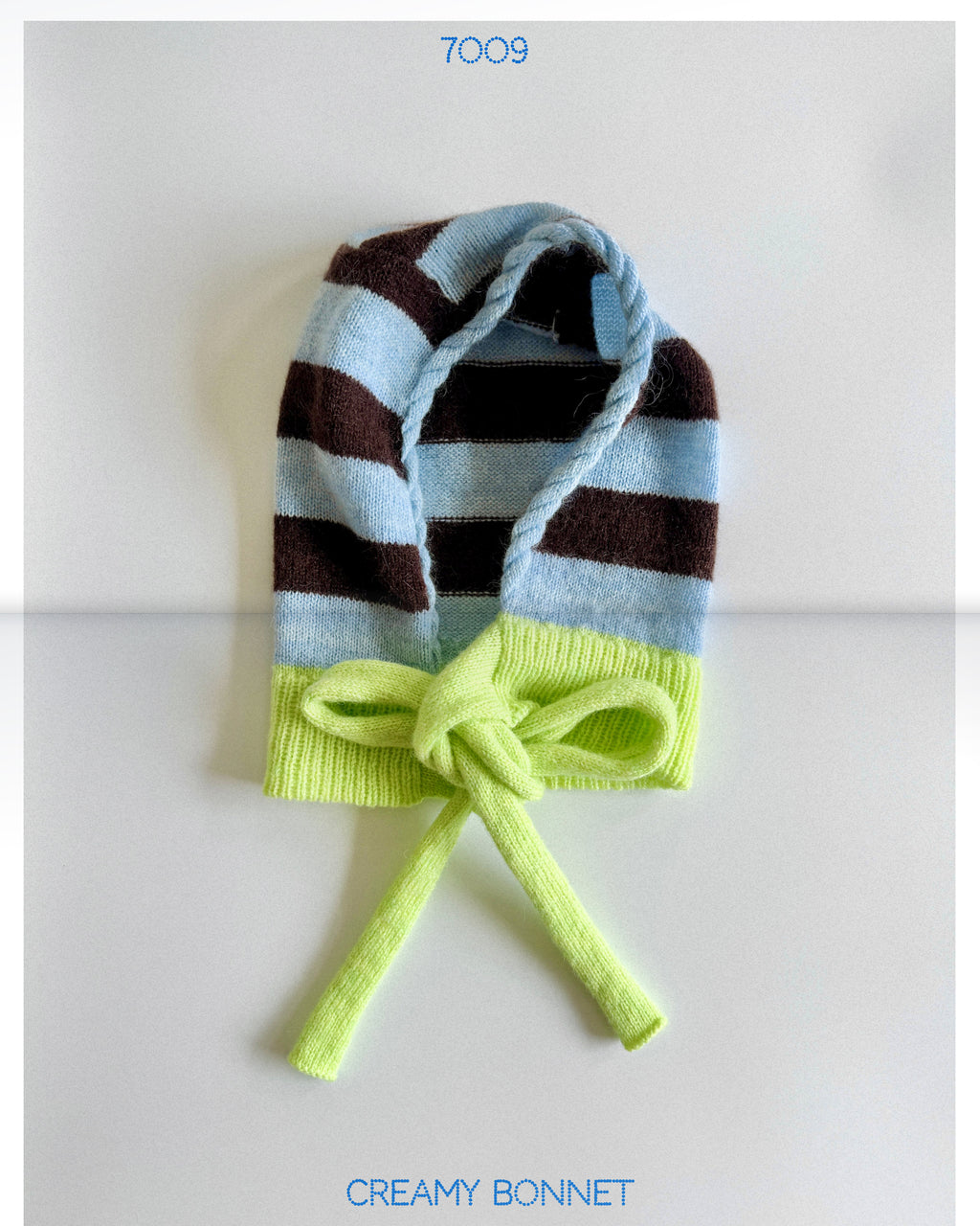 handmade lime green bonnet wool mohair